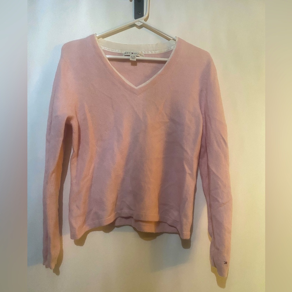 Vintage Tommy Hilfiger Lambs wool & Angora Rabbit Hair Sweater V Neck Womens XL